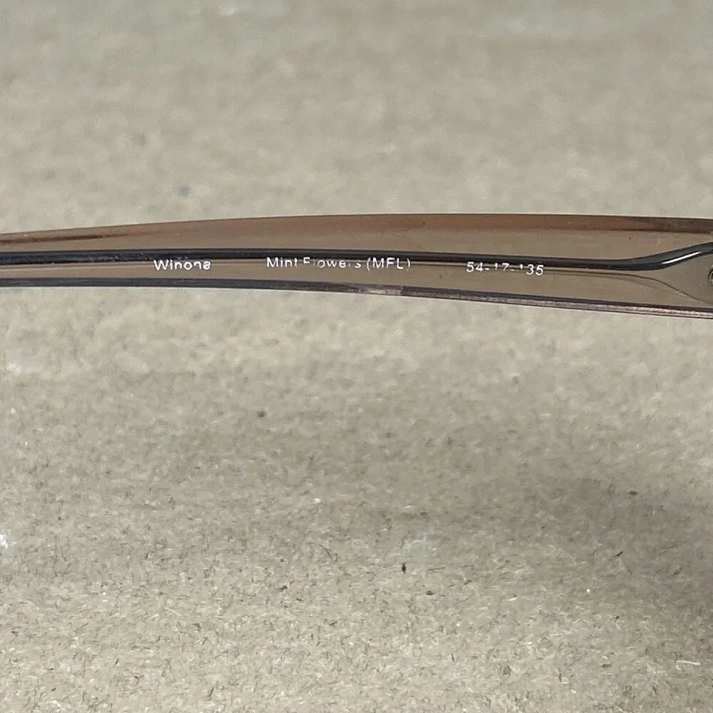 Vera Bradley Eyeglass Frames Only Winona Mint Flowers 54-17-135 Brown Pink. G150